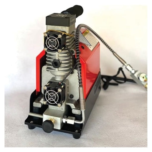 12V/220V MOBILE MINI HIGH PRESSURE COMPRESSOR FOR PCP AIRGUNS - AIR COOLED ONLY (COLOUR - RED)