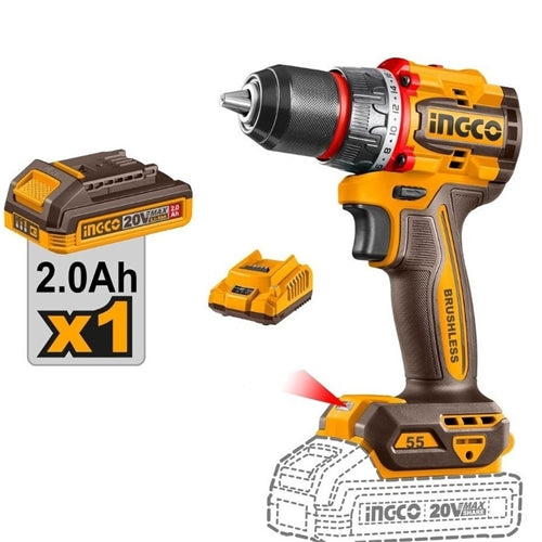 INGCO CORDLESS DRILL 20V, Brushless -CDLI205582
