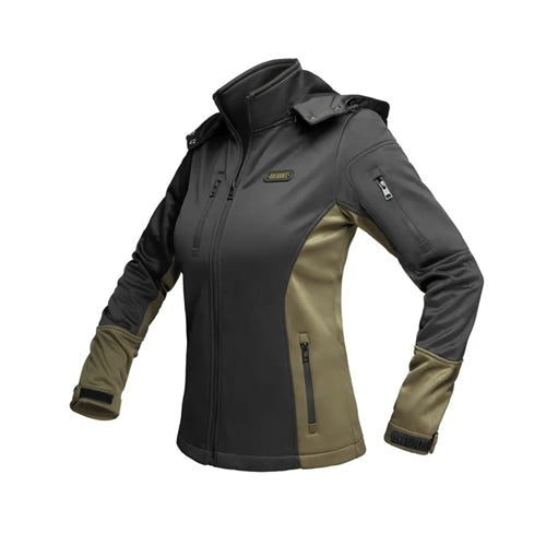 BoerBoel Ladies Soft Shell Jacket Black & Olive