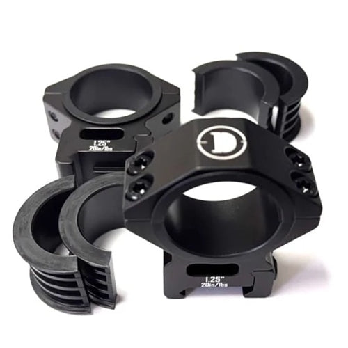 DISCOVERY HEAVY DUTY 25/30/34MM PICATINNY & WEAVER SCOPE MOUNT SET IN BLACK CASE (1.25" HIGH)
