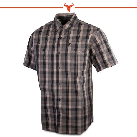 Wildebees Mens Check Shirt Khaki/DK Fatigue/Moss