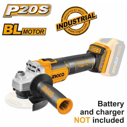 INGCO CORDLESS ANGLE GRINDER N/BATT 20V-CAGLI201158