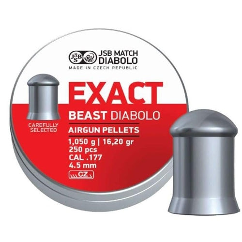 JSB DIABOLO EXACT BEAST .177, 250 PER TIN, 16.2 GRAIN (No Returns)