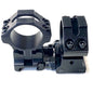 TWO PIECE 25/30MM PICATINNY HEIGHT ADJUSTABLE SCOPE MOUNT SET WITH WIDE BASE